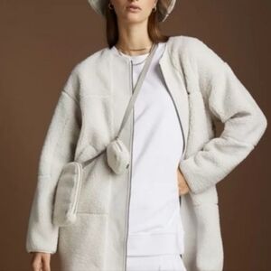 New Lululemon Collarless Textured Fleece Full Zip Jacket Size 10